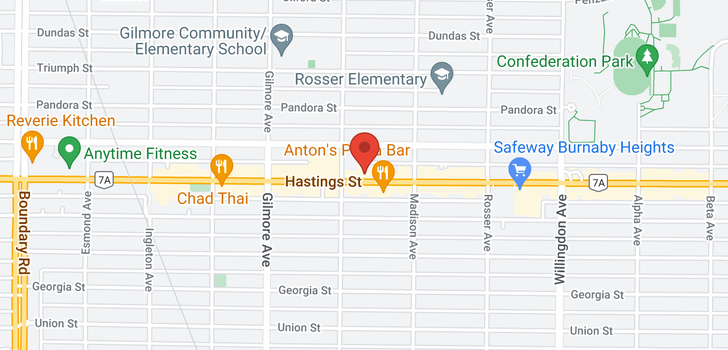 map of 203 4223 HASTINGS STREET